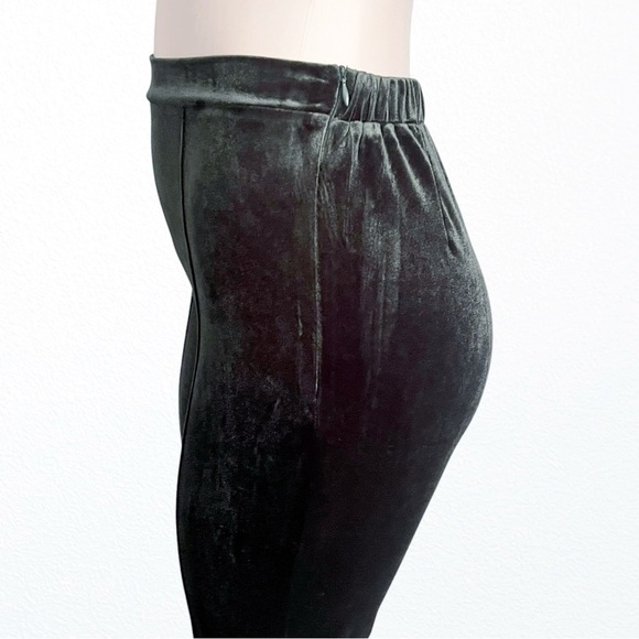 LoveU.Dear Velvet Wide Leg High Waisted Pants Hunter Green SZ S - Picture 4 of 7